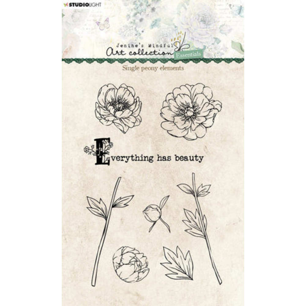 Studio Light Jenine's Mindful Art Collection Clear Stamps Single Peony ...