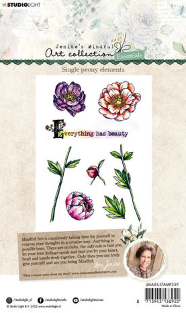Studio Light Jenine's Mindful Art Collection Clear Stamps Single Peony Elements (JMA-ES-STAMP339) Studio Light Jenine's Mindful Art Collection Clear Stamps Single Peony Elements (JMA-ES-STAMP339)