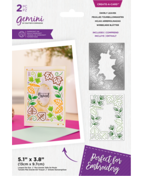Gemini Embroidery Frame Swirly Leaves Create-a-Card Dies (GEM-MD-CAD-SWLE) Gemini Embroidery Frame Swirly Leaves Create-a-Card Dies (GEM-MD-CAD-SWLE)