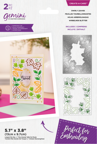 Gemini Embroidery Frame Swirly Leaves Create-a-Card Dies (GEM-MD-CAD-SWLE) Gemini Embroidery Frame Swirly Leaves Create-a-Card Dies (GEM-MD-CAD-SWLE)