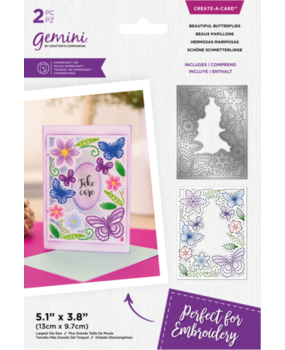 Gemini Embroidery Frame Beautiful Butterflies Create-a-Card Dies (GEM-MD-CAD-BEBU)