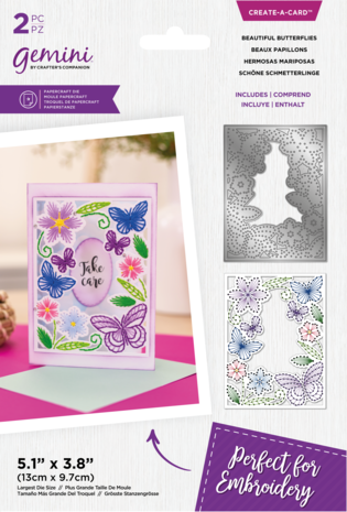 Gemini Embroidery Frame Beautiful Butterflies Create-a-Card Dies (GEM-MD-CAD-BEBU)