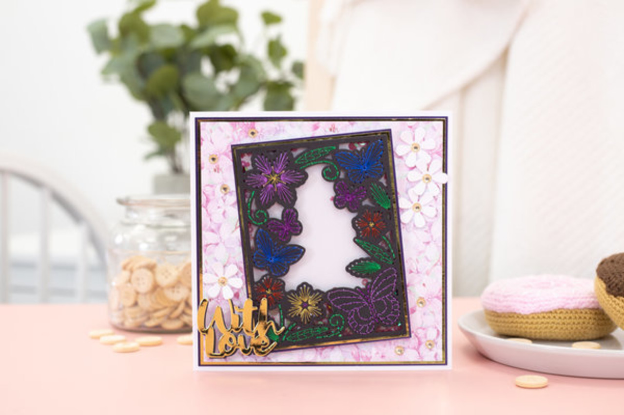 Gemini Embroidery Frame Beautiful Butterflies Create-a-Card Dies (GEM-MD-CAD-BEBU)
