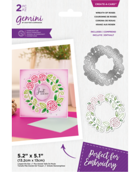 Gemini Embroidery Frame Wreath of Roses Create-a-Card Dies (GEM-MD-CAD-WROR) Gemini Embroidery Frame Wreath of Roses Create-a-Card Dies (GEM-MD-CAD-WROR)