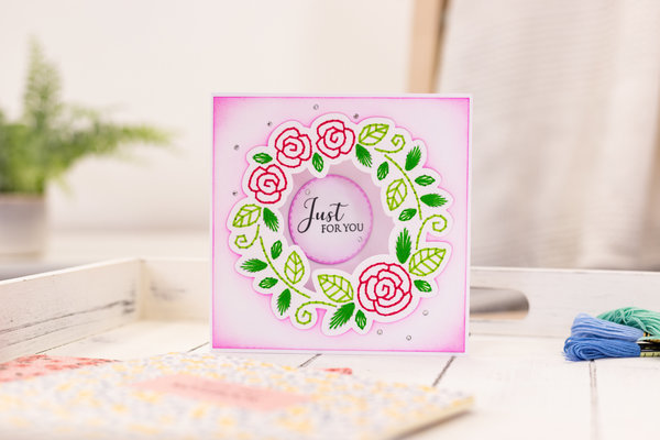 Gemini Embroidery Frame Wreath of Roses Create-a-Card Dies (GEM-MD-CAD-WROR) Gemini Embroidery Frame Wreath of Roses Create-a-Card Dies (GEM-MD-CAD-WROR)