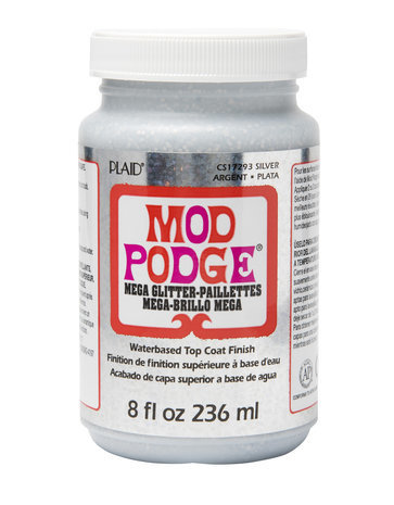 Mod Podge Silver Mega Glitter Top Coat Finish 236 ml (CS17293)