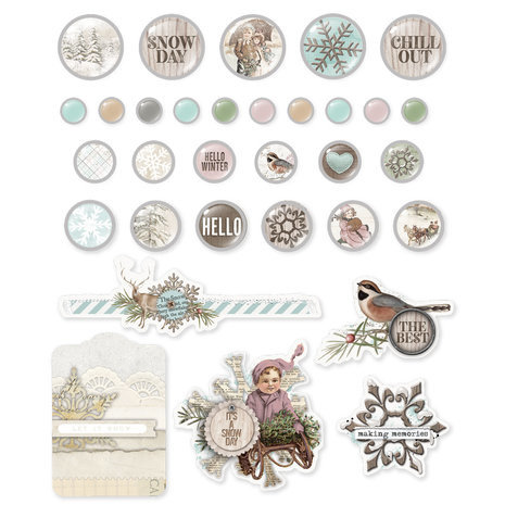 Simple Stories Simple Vintage Winter Woods Decorative Brads (19129)