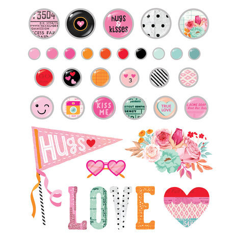 Simple Stories Heart Eyes Decorative Brads (19422)