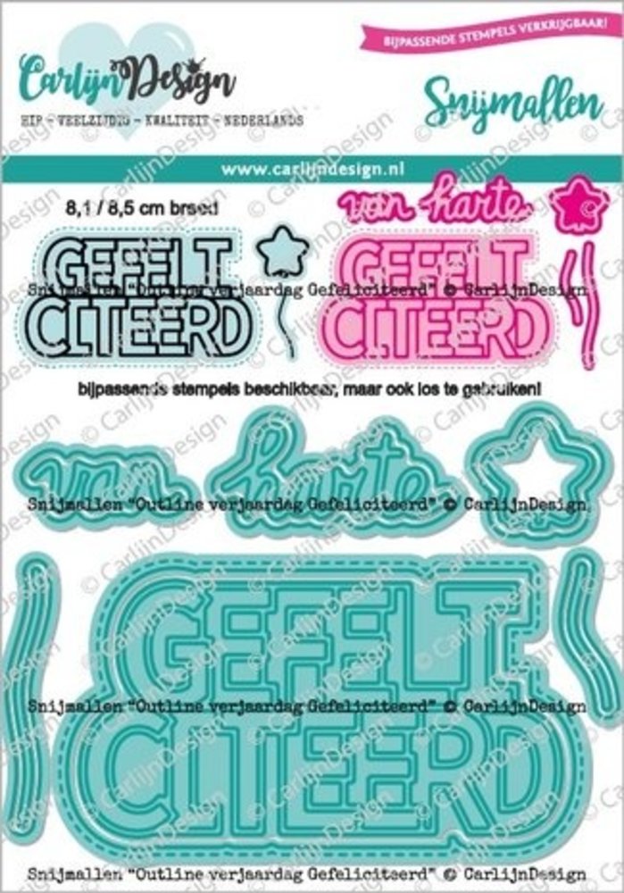 Carlijn Design Snijmallen Outline Verjaardag Gefeliciteerd (CDSN-0199) Carlijn Design Snijmallen Outline Verjaardag Gefeliciteerd (CDSN-0199)