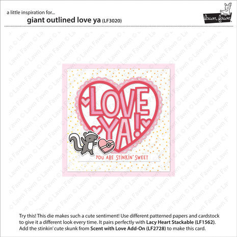 Lawn Fawn Giant Outlined Love Ya Dies (LF3020)