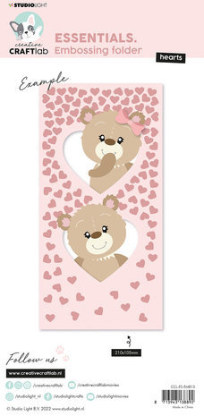 Creative Craftlab Essentials Slimline Embossing Folder Hearts (CCL-ES-EMB13) Creative Craftlab Essentials Slimline Embossing Folder Hearts (CCL-ES-EMB13)