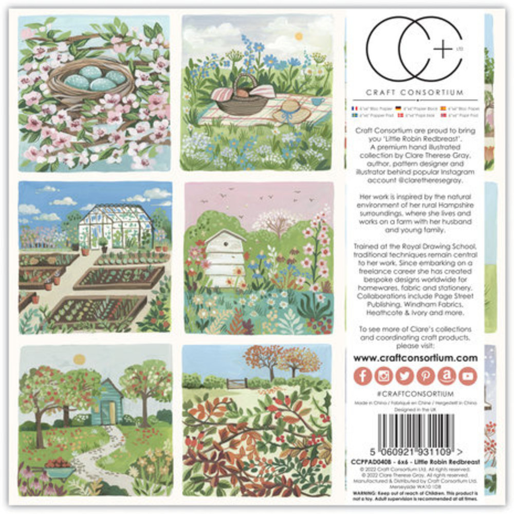 Craft Consortium Little Robin Redbreast 6x6 Inch Paper Pad (CCPPAD040B) Craft Consortium Little Robin Redbreast 6x6 Inch Paper Pad (CCPPAD040B)
