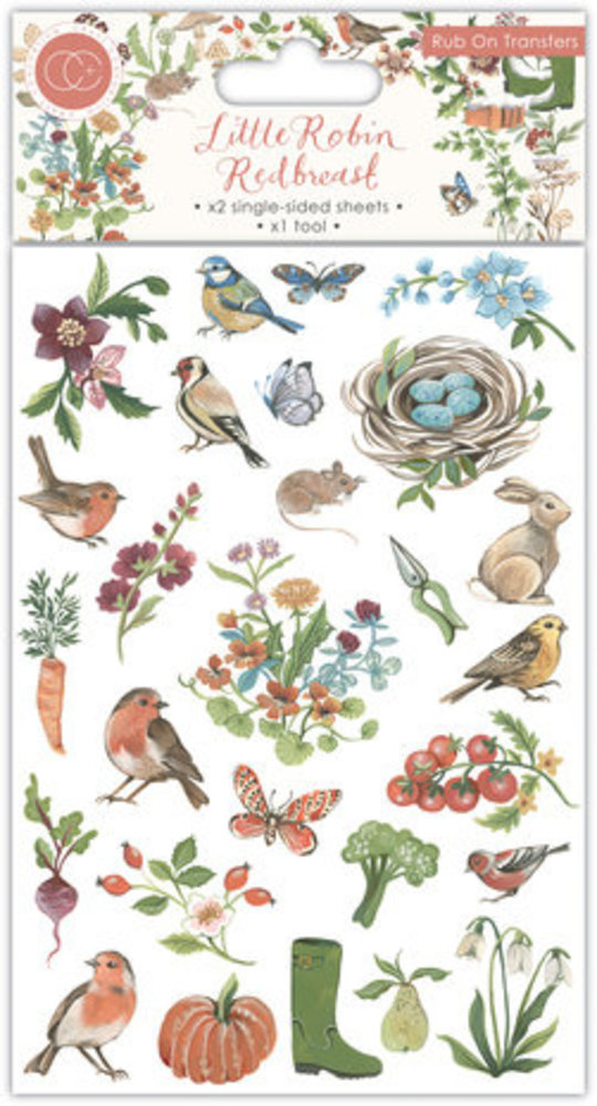 Craft Consortium Little Robin Redbreast Rub-on Transfers (CCRUBT005)
