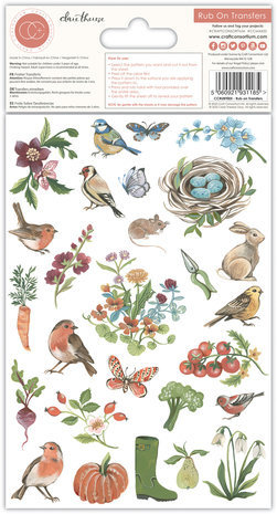 Craft Consortium Little Robin Redbreast Rub-on Transfers (CCRUBT005)