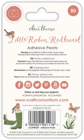 Craft Consortium Little Robin Redbreast Adhesive Pearls (CCAPRL007) Craft Consortium Little Robin Redbreast Adhesive Pearls (CCAPRL007)