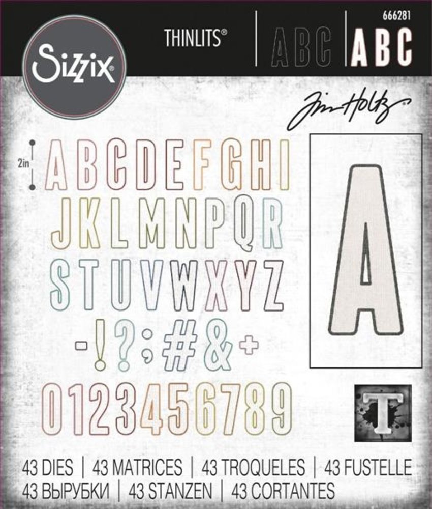 Sizzix Thinlits Die Set Alphanumeric (666281)