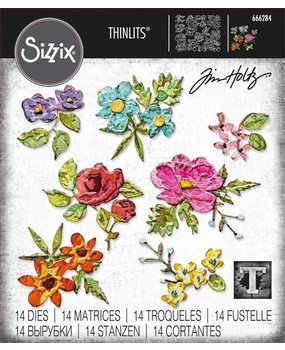 Sizzix Thinlits Die Set Brushstroke Flowers Mini (666284)