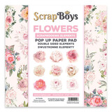 ScrapBoys Flowers 6x6 Inch Pop Up Paper Pad (POPFL-01)
