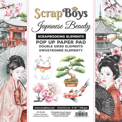ScrapBoys Japanese Beauty 6x6 Inch Pop Up Paper Pad (JABE-11) ScrapBoys Japanese Beauty 6x6 Inch Pop Up Paper Pad (JABE-11)