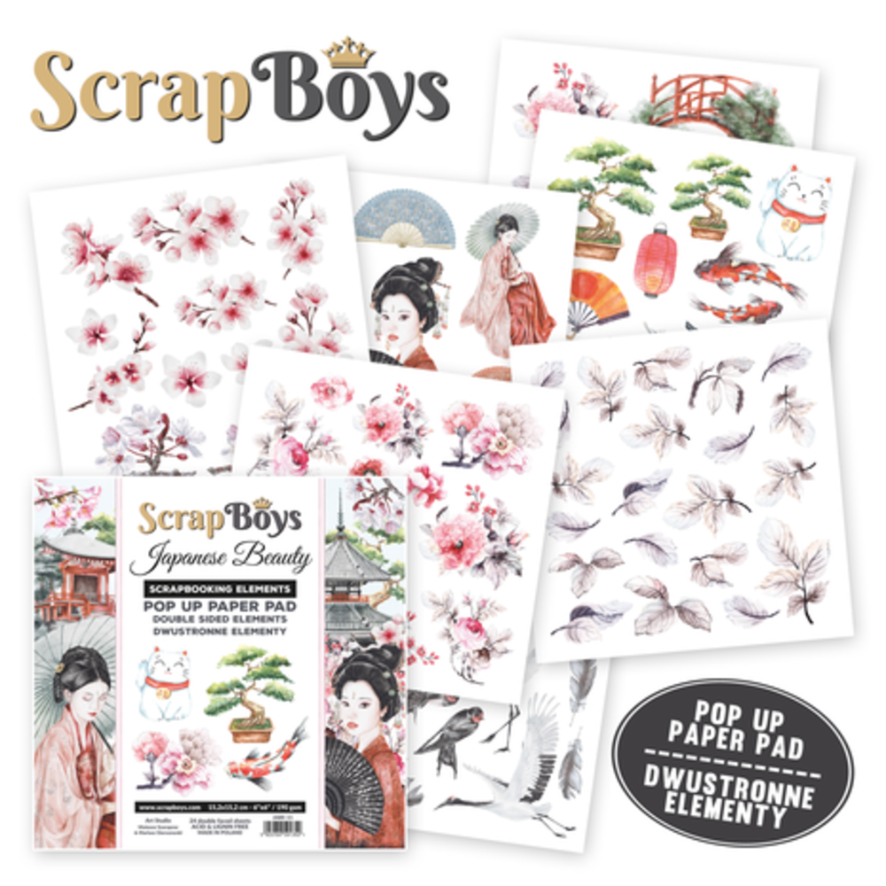 ScrapBoys Japanese Beauty 6x6 Inch Pop Up Paper Pad (JABE-11) ScrapBoys Japanese Beauty 6x6 Inch Pop Up Paper Pad (JABE-11)