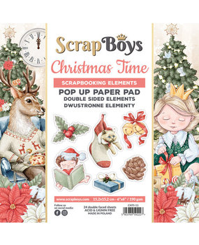 ScrapBoys Christmas Time 6x6 Inch Pop Up Paper Pad (CHTI-11)