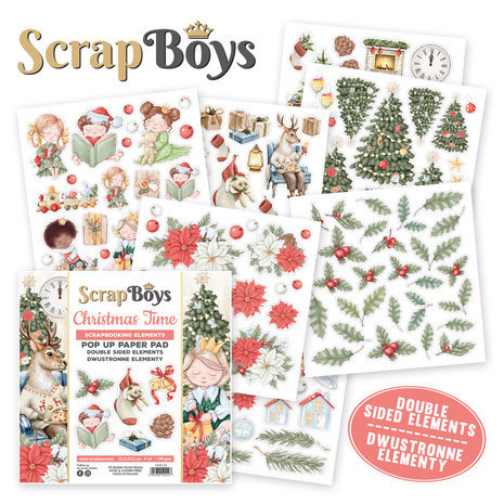 ScrapBoys Christmas Time 6x6 Inch Pop Up Paper Pad (CHTI-11)