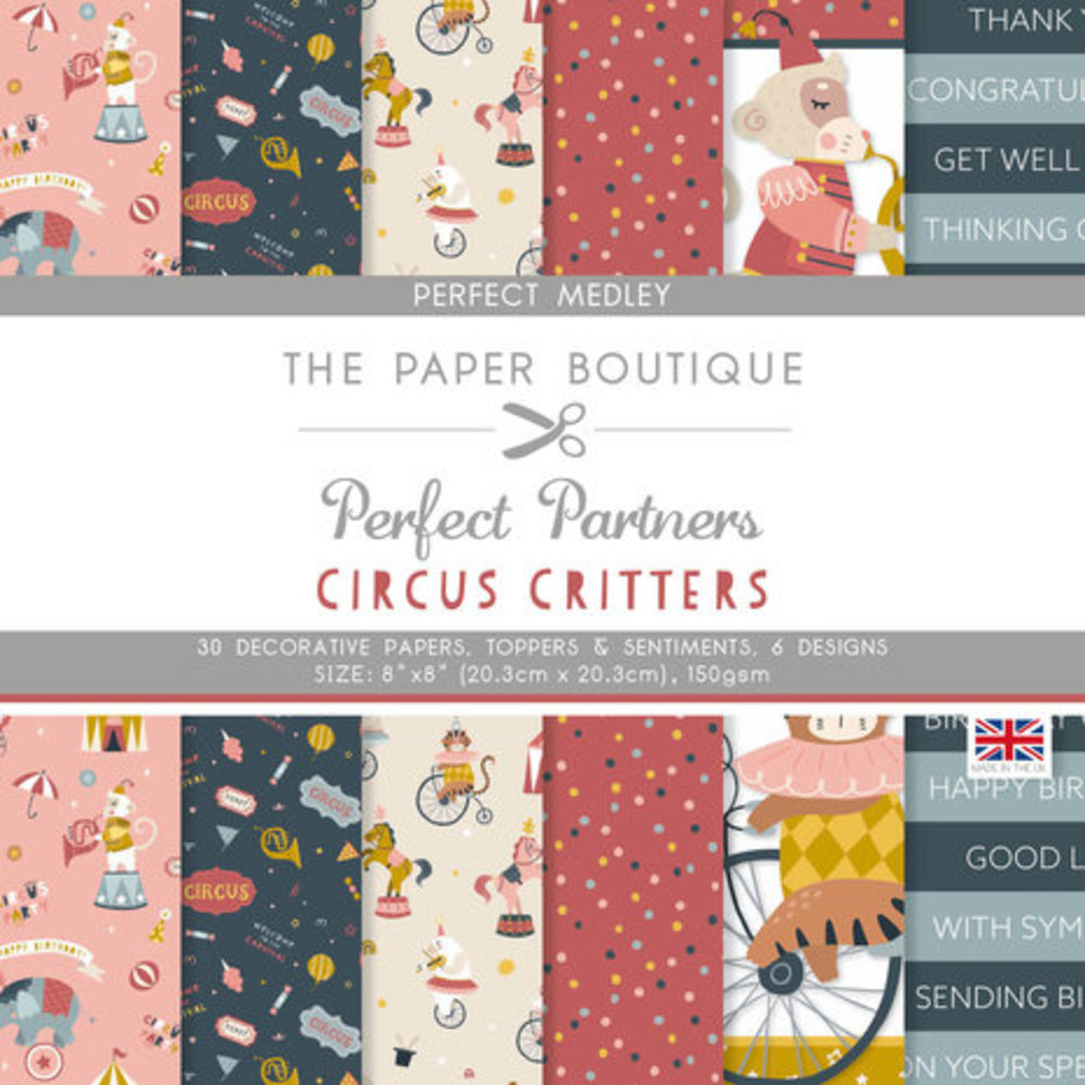 The Paper Boutique Circus Critters 8x8 Inch Decorative Papers (PB1993)