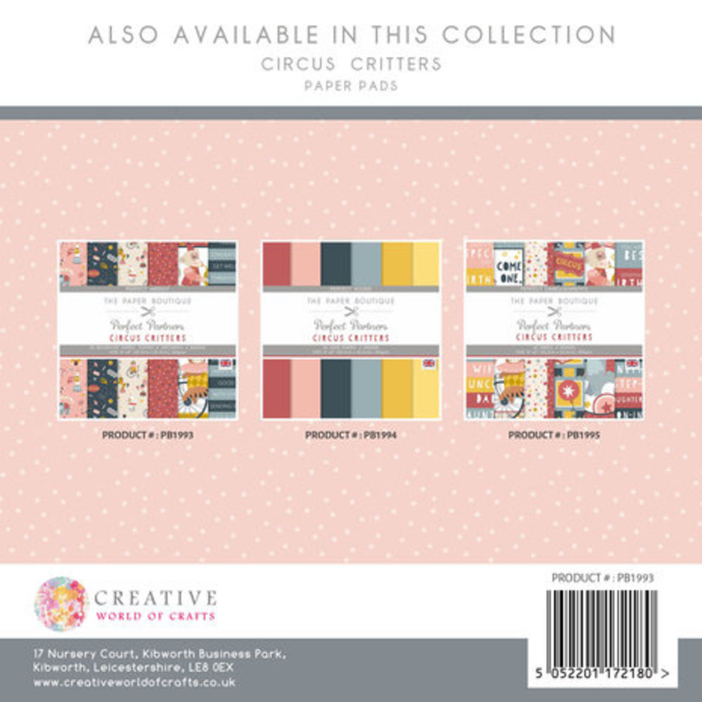 The Paper Boutique Circus Critters 8x8 Inch Decorative Papers (PB1993)