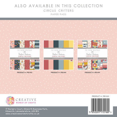 The Paper Boutique Circus Critters 8x8 Inch Decorative Papers (PB1993)