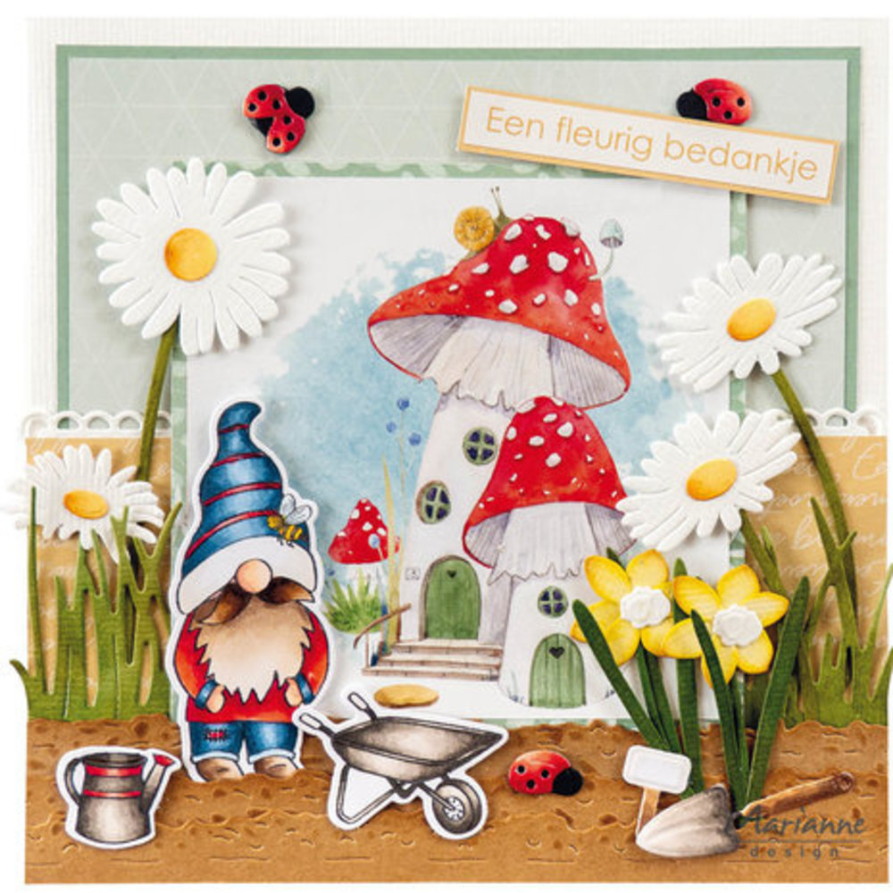 Marianne Design Stamp & Die Mrs. Garden Gnome (CS1126)