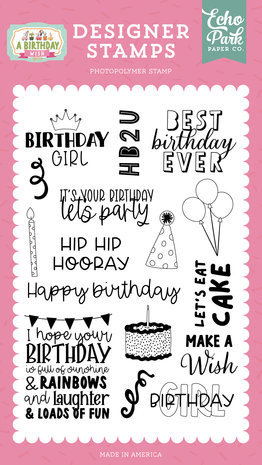 Echo Park A Birthday Wish Girl HB2U Clear Stamps (BWG296045) Echo Park A Birthday Wish Girl HB2U Clear Stamps (BWG296045)