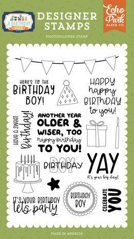 Echo Park A Birthday Wish Boy Celebrate You Clear Stamps (BWB297045) Echo Park A Birthday Wish Boy Celebrate You Clear Stamps (BWB297045)