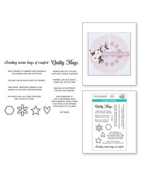 Spellbinders Home Seet Quilt Quilty Hugs Sentiments Clear Stamp (STP-156)