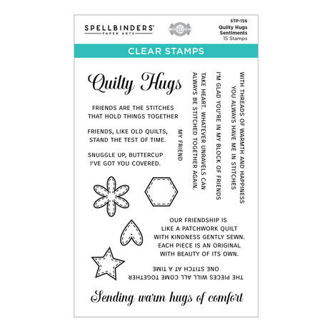 Spellbinders Home Seet Quilt Quilty Hugs Sentiments Clear Stamp (STP-156)