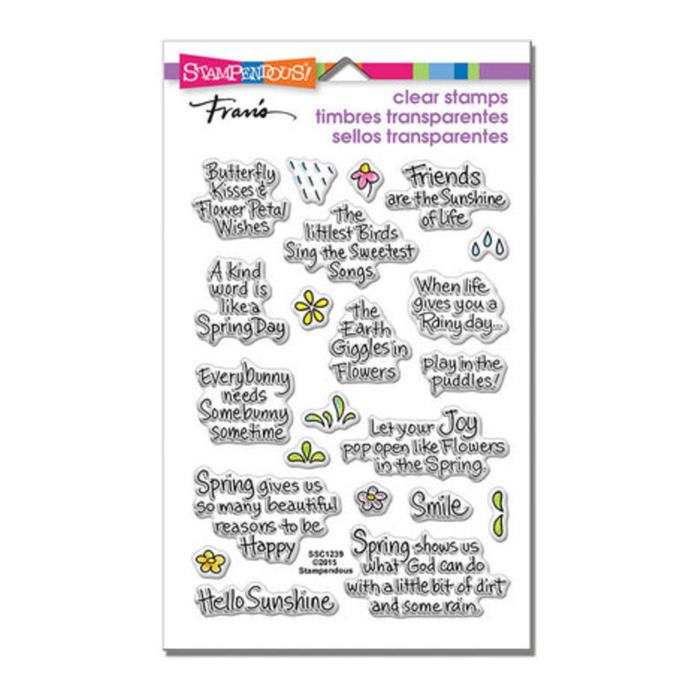 Spring Clear Packet Stampendous Spring Sentiments Clear Stamps (SSC1239) - Paperpads.nl