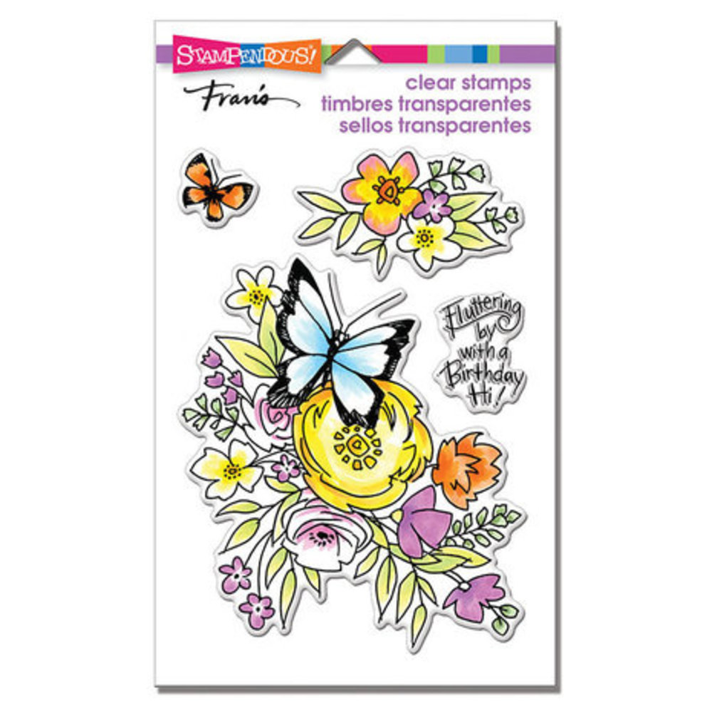 Stampendous! Flutters And Flowers Clear Stamps (SSC1302) Stampendous! Flutters And Flowers Clear Stamps (SSC1302)