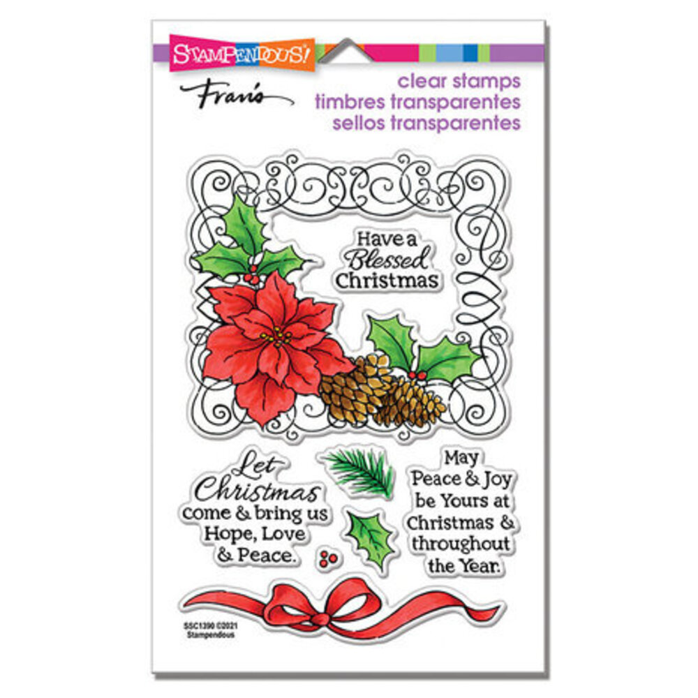 Stampendous! Poinsettia Frame Clear Stamps (SSC1390) Stampendous! Poinsettia Frame Clear Stamps (SSC1390)