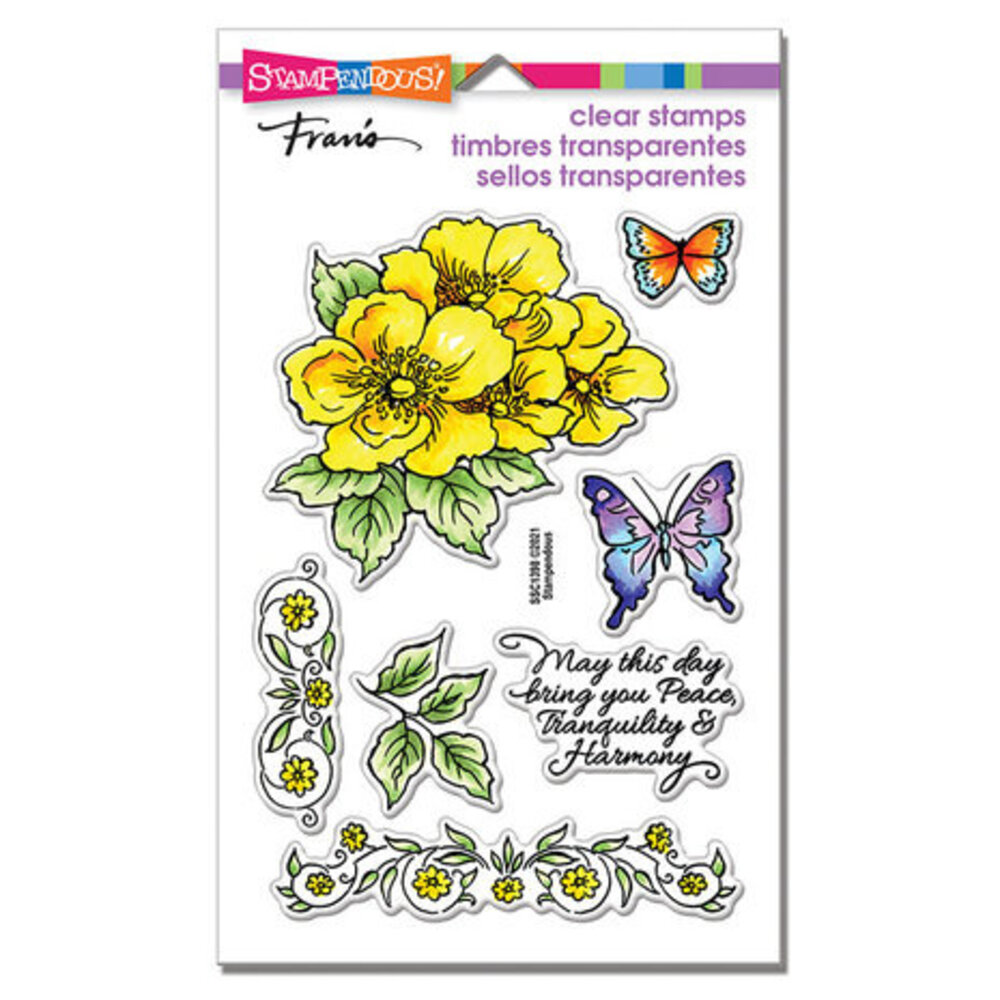 Stampendous! Tranquil Rose Frame Clear Stamps (SSC1398)