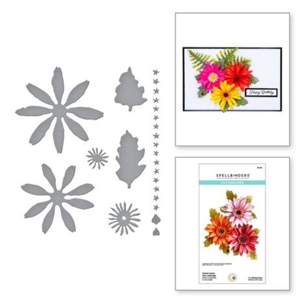 Spellbinders Painter's Garden Gerber Daisy and Ladybugs Dies (S5-531)