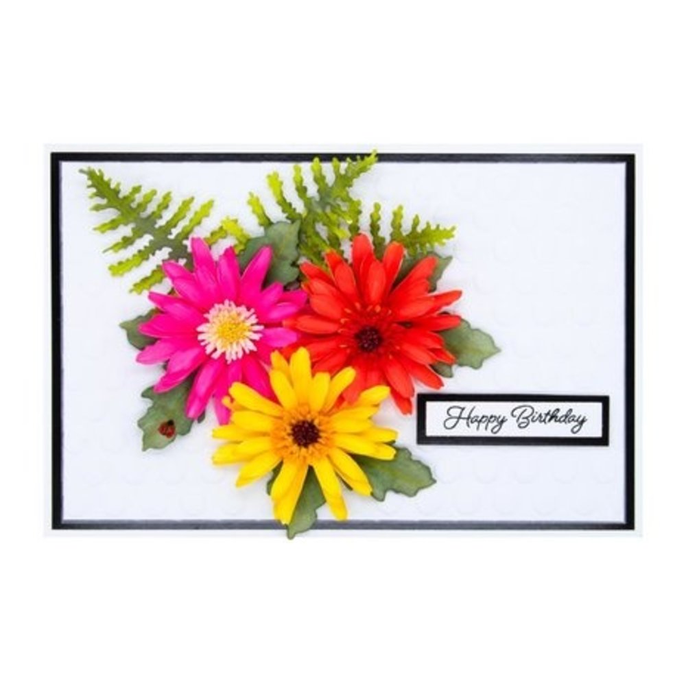 Spellbinders Painter's Garden Gerber Daisy and Ladybugs Dies (S5-531)