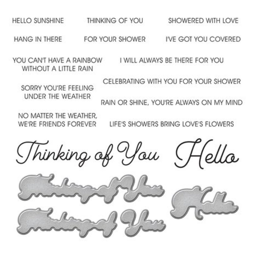 Spellbinders Showered With Love I've Got You Covered Clear Stamp & Die Set (SDS-181)