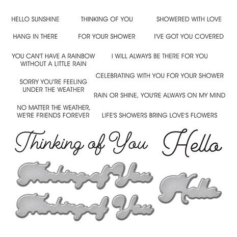 Spellbinders Showered With Love I've Got You Covered Clear Stamp & Die Set (SDS-181)