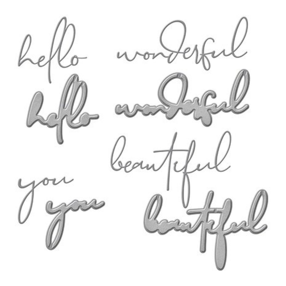 Spellbinders Anemone Blooms Wonderful Script Sentiments Dies (S5-536) Spellbinders Anemone Blooms Wonderful Script Sentiments Dies (S5-536)
