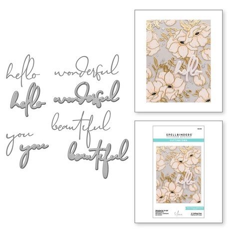 Spellbinders Anemone Blooms Wonderful Script Sentiments Dies (S5-536) Spellbinders Anemone Blooms Wonderful Script Sentiments Dies (S5-536)