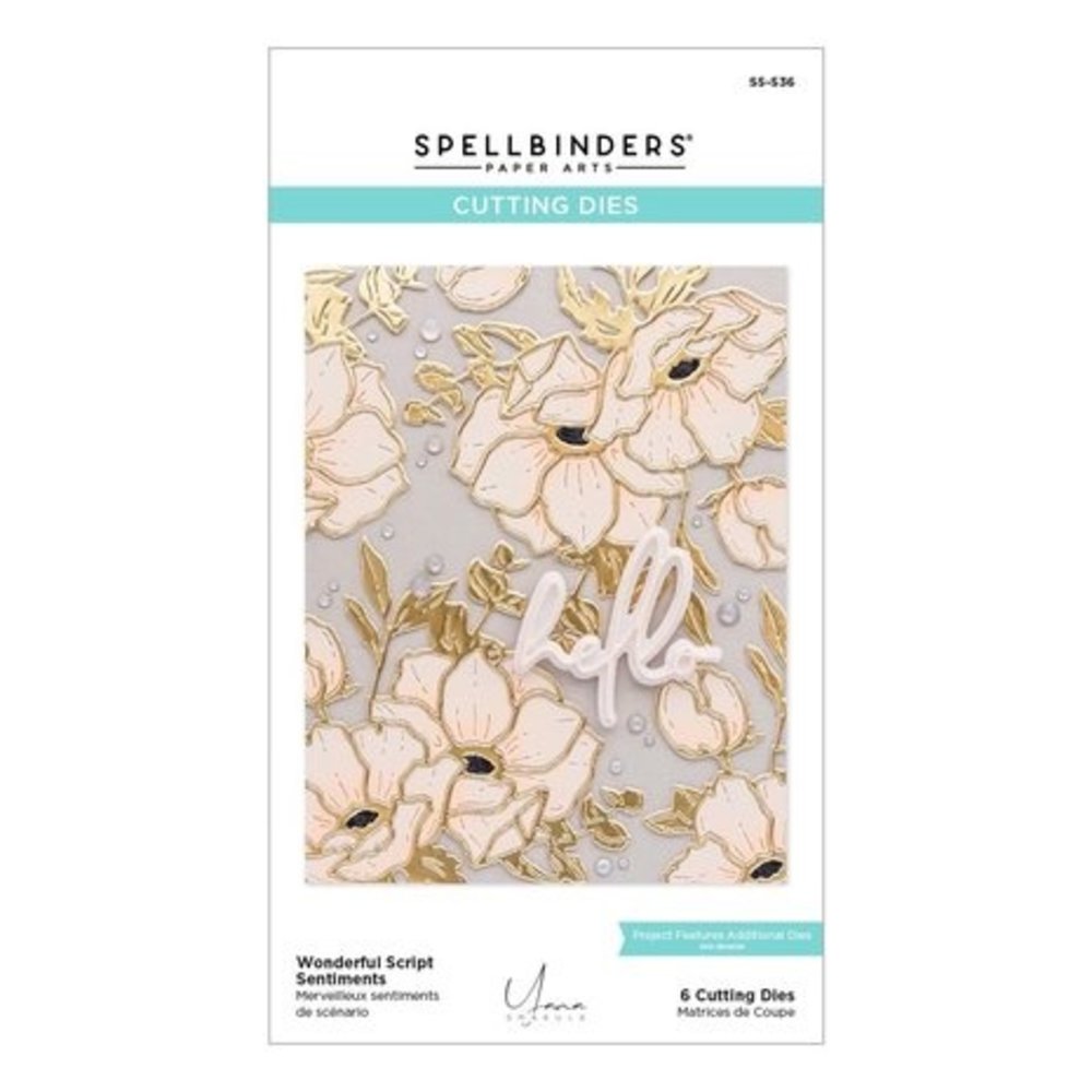 Spellbinders Anemone Blooms Wonderful Script Sentiments Dies (S5-536) Spellbinders Anemone Blooms Wonderful Script Sentiments Dies (S5-536)