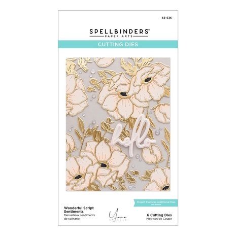 Spellbinders Anemone Blooms Wonderful Script Sentiments Dies (S5-536) Spellbinders Anemone Blooms Wonderful Script Sentiments Dies (S5-536)
