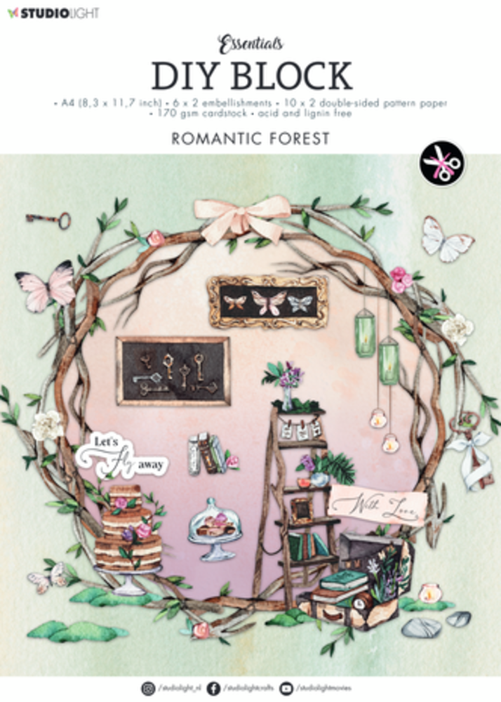 Studio Light Romantic Forest A4 DIY Block (SL-ES-DCB38) Studio Light Romantic Forest A4 DIY Block (SL-ES-DCB38)