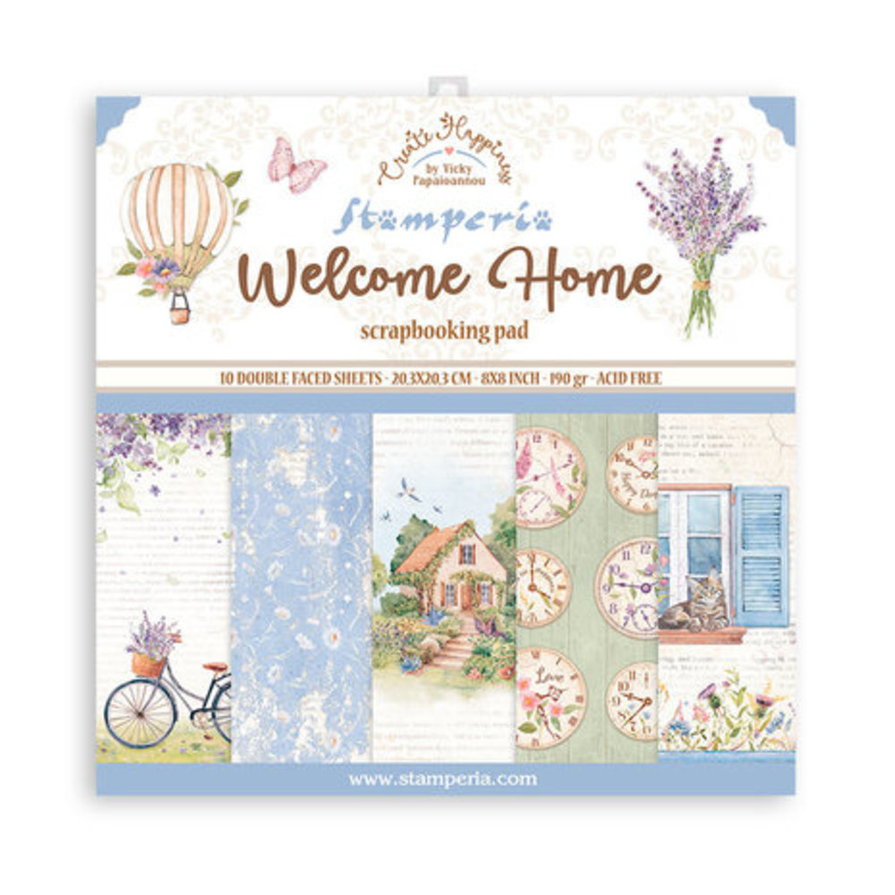 Stamperia Create Happiness Welcome Home 8x8 Inch Paper Pack (SBBS77) Stamperia Create Happiness Welcome Home 8x8 Inch Paper Pack (SBBS77)