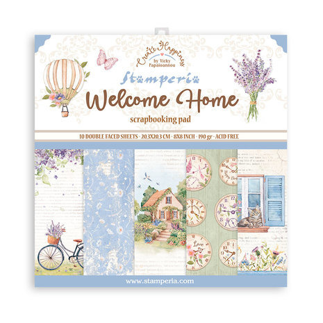 Stamperia Create Happiness Welcome Home 8x8 Inch Paper Pack (SBBS77) Stamperia Create Happiness Welcome Home 8x8 Inch Paper Pack (SBBS77)