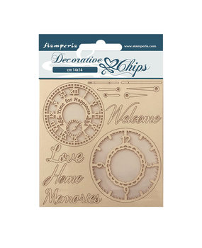 Stamperia Create Happiness Welcome Home Decorative Chips Clocks (SCB159)